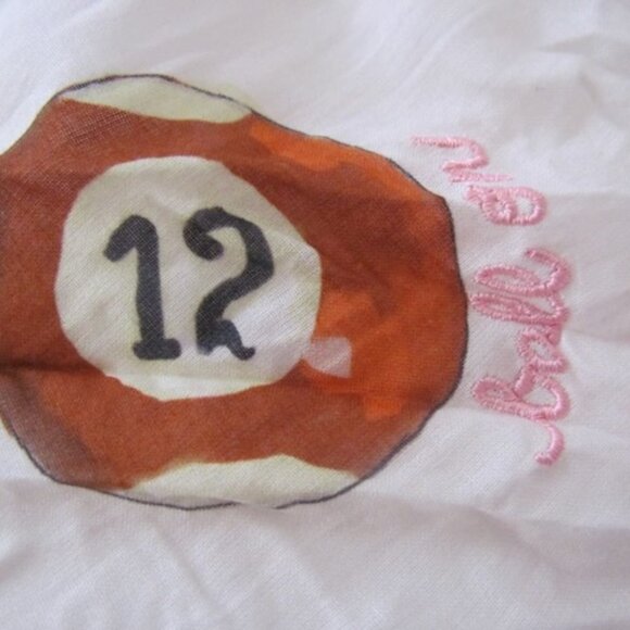 Maeve Printed Bandana Scarf 8 Balls Ivory & GIFT ANTHROPOLOGIE BARRETTES! - Picture 11 of 12